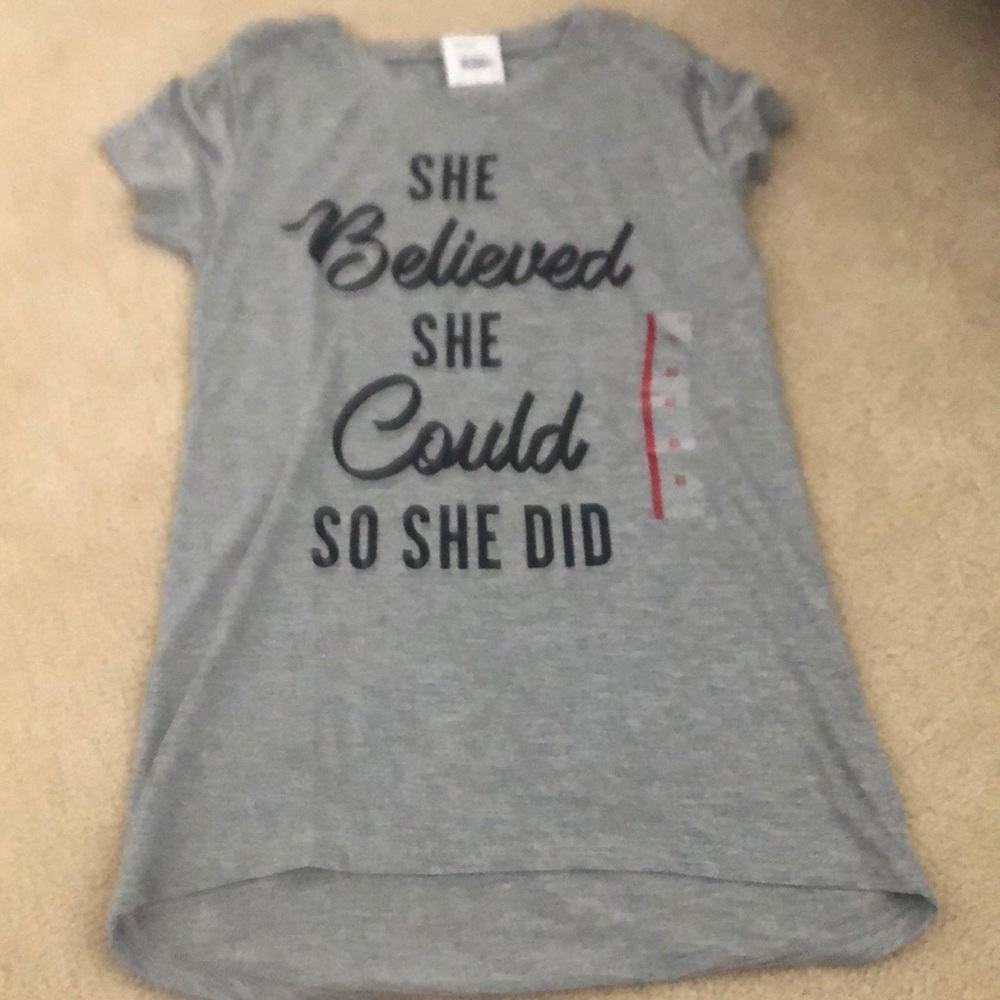 Grey short sleeve shirt